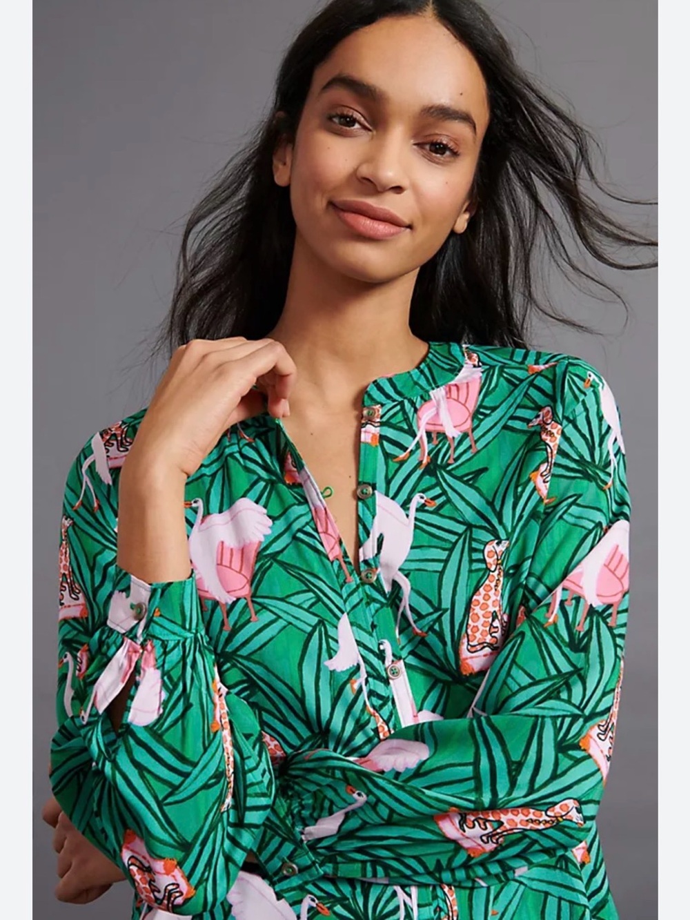 Anthropologie Kendra Dandy print buttondown shirt EUC - Picture 4 of 4